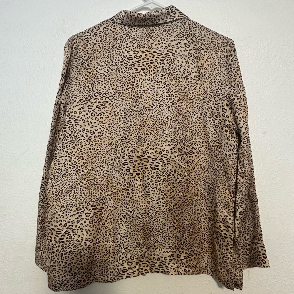 August silk 100% silk Leopard Print Pajama Set - Picture 3 of 13
